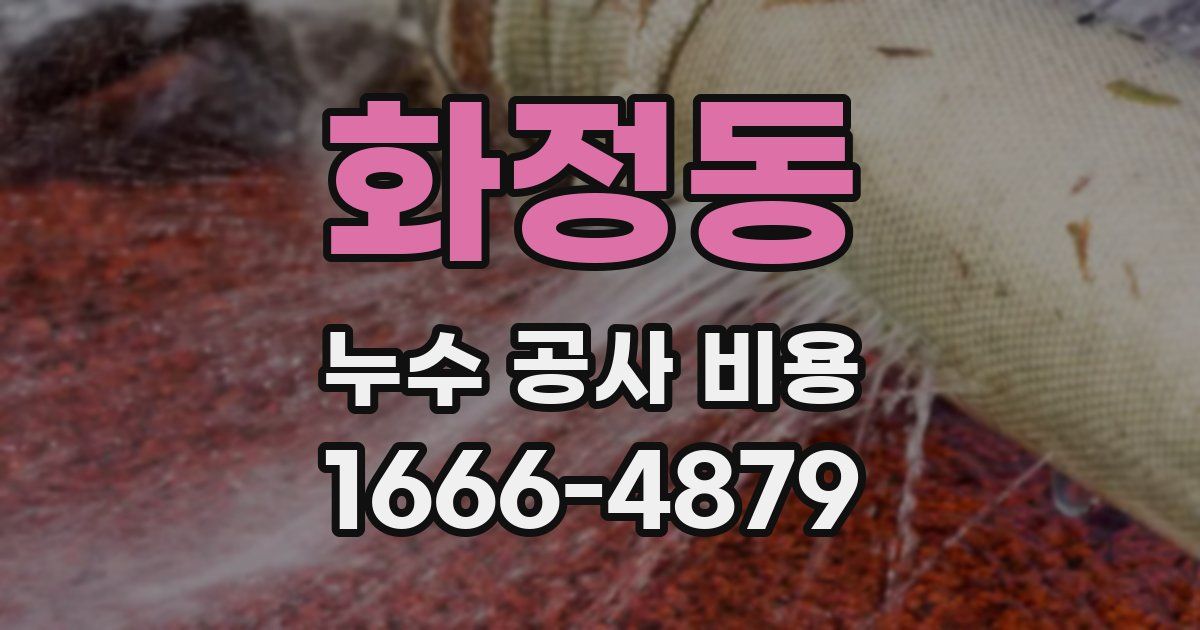 화정동 누수 공사 비용