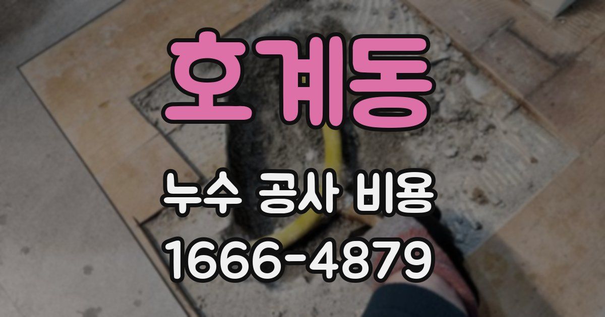 호계동 누수 공사 비용