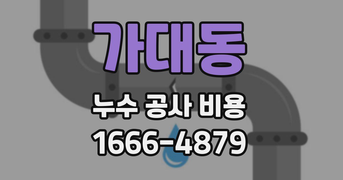 가대동 누수 공사 비용