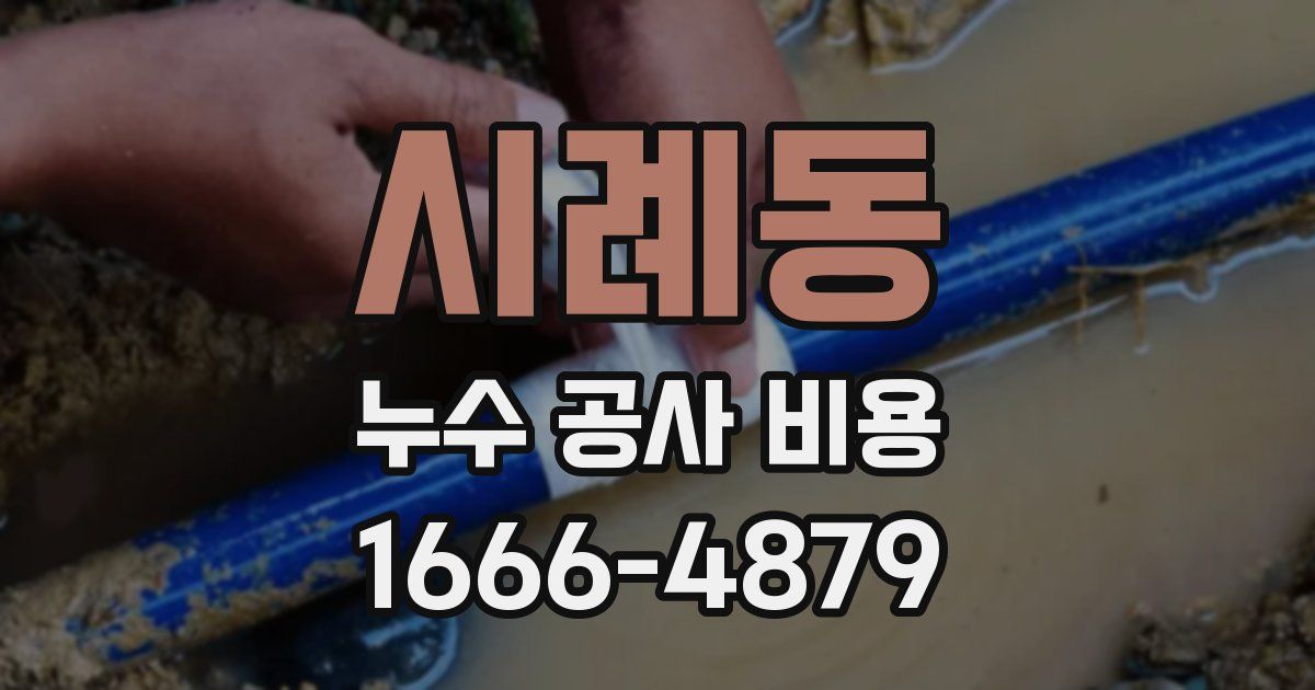 시례동 누수 공사 비용