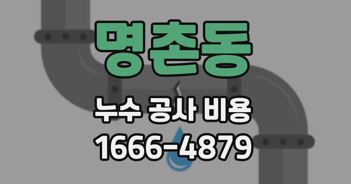 명촌동 누수 공사 비용