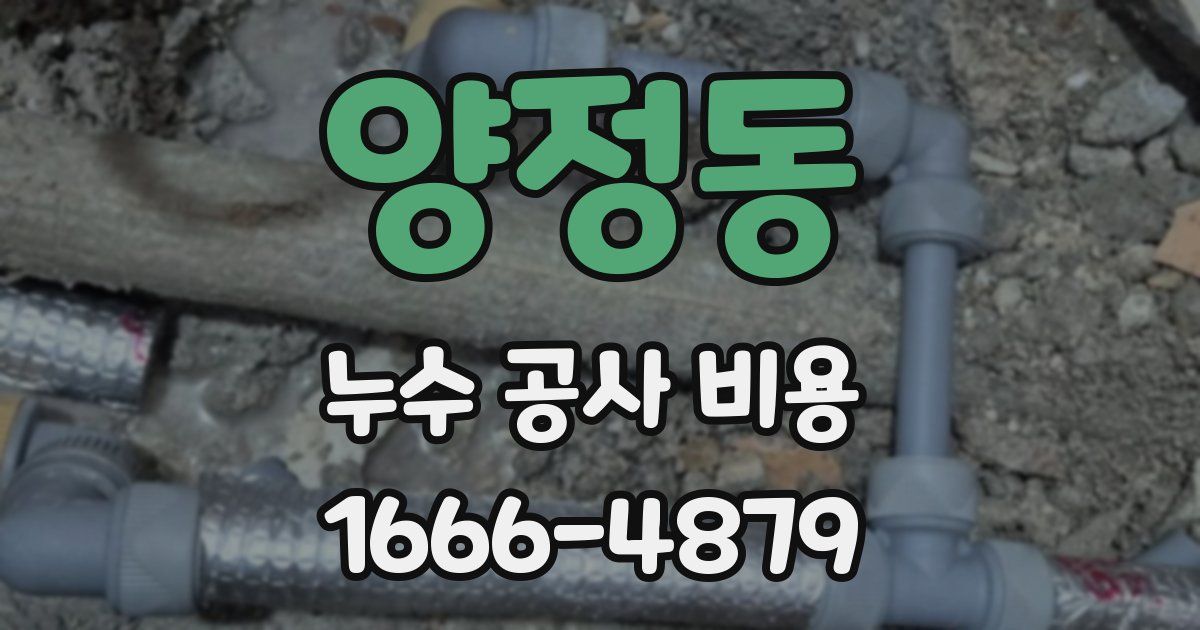 양정동 누수 공사 비용