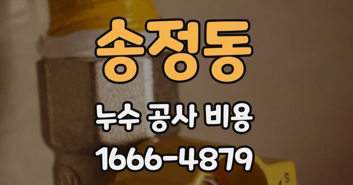 송정동 누수 공사 비용