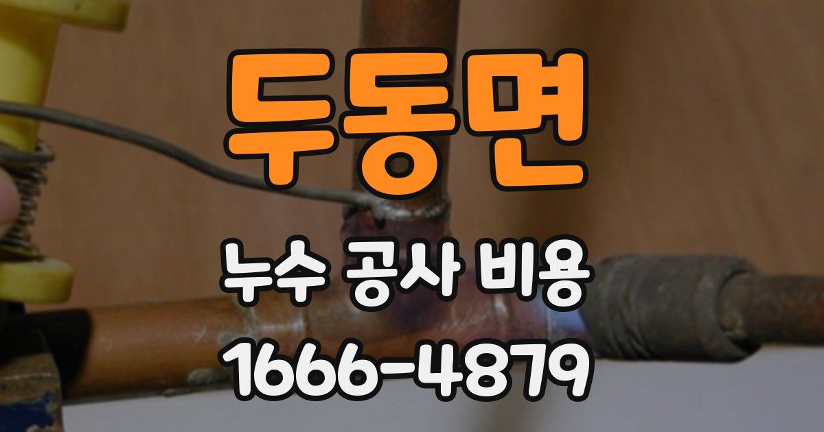 두동면 누수 공사 비용