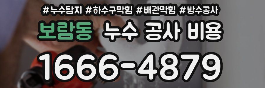보람동 누수 공사 비용