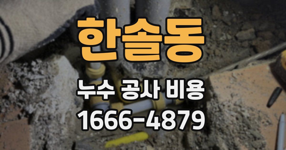 한솔동 누수 공사 비용