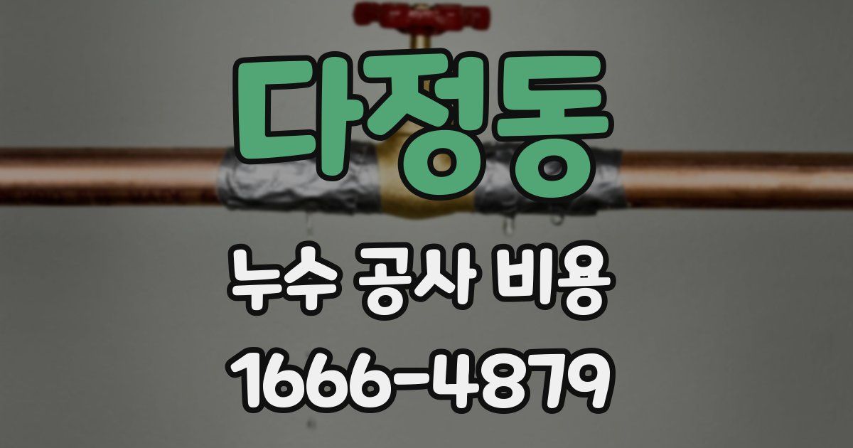 다정동 누수 공사 비용