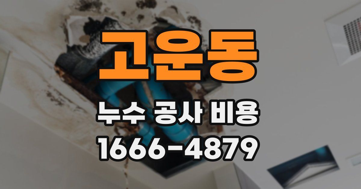고운동 누수 공사 비용