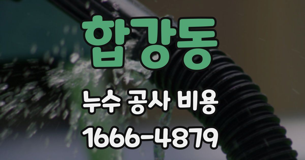 합강동 누수 공사 비용