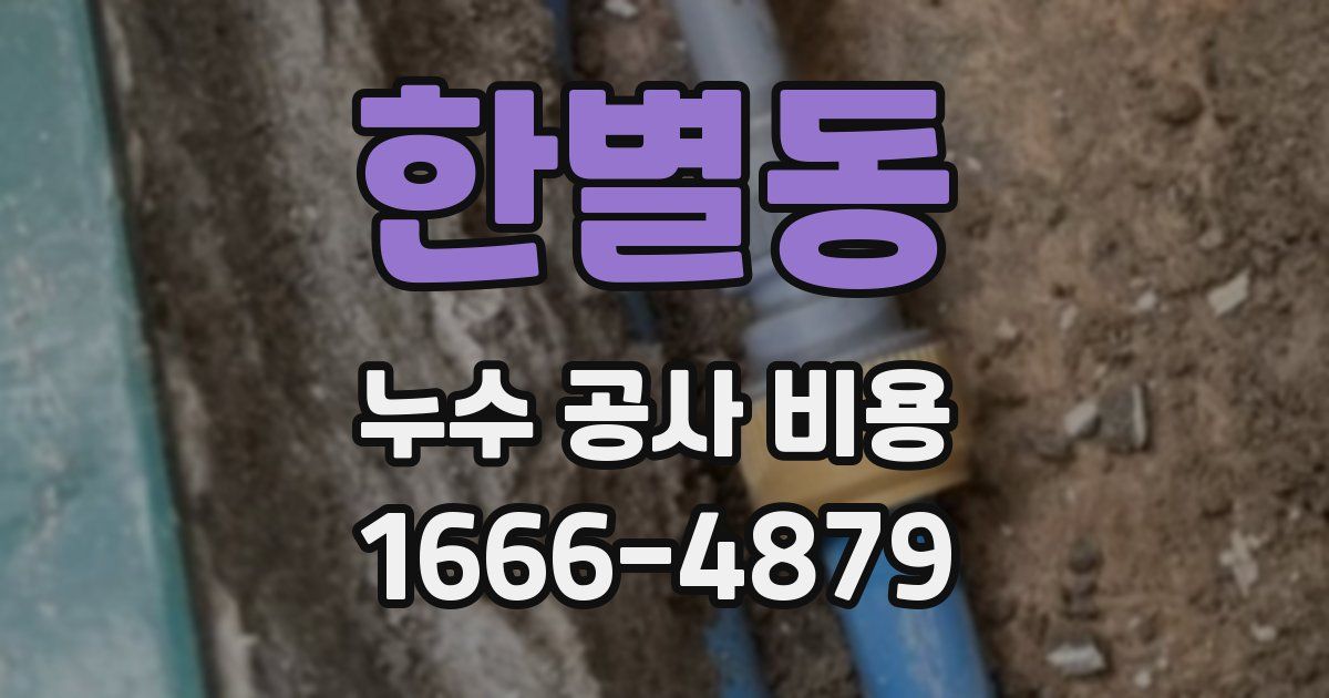 한별동 누수 공사 비용