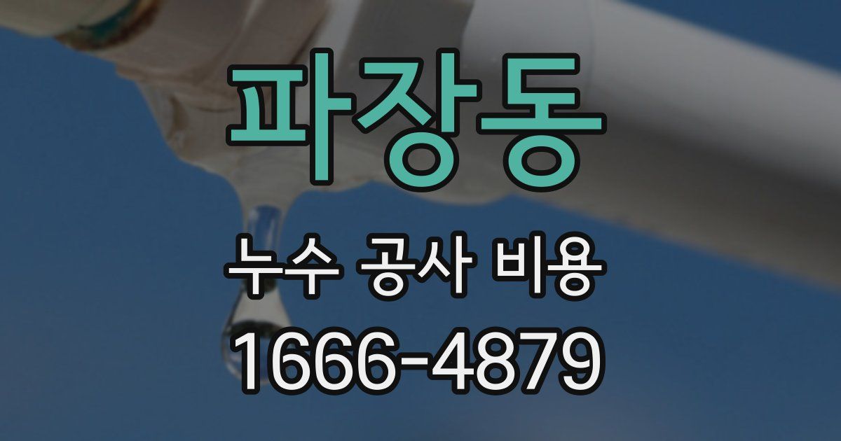 파장동 누수 공사 비용