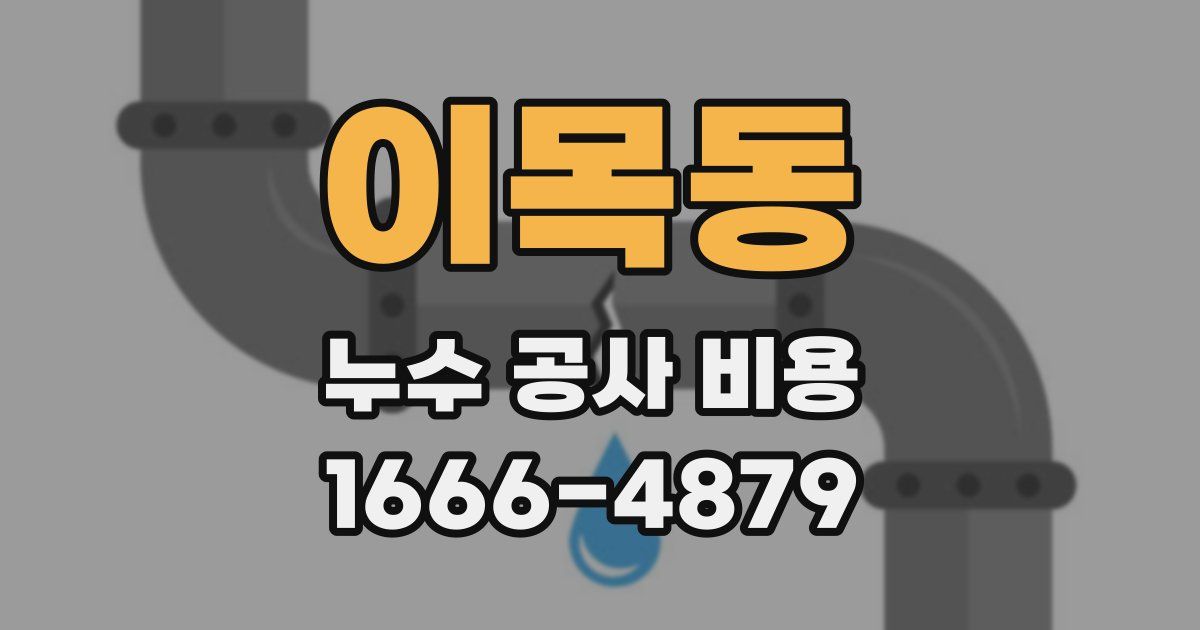 이목동 누수 공사 비용