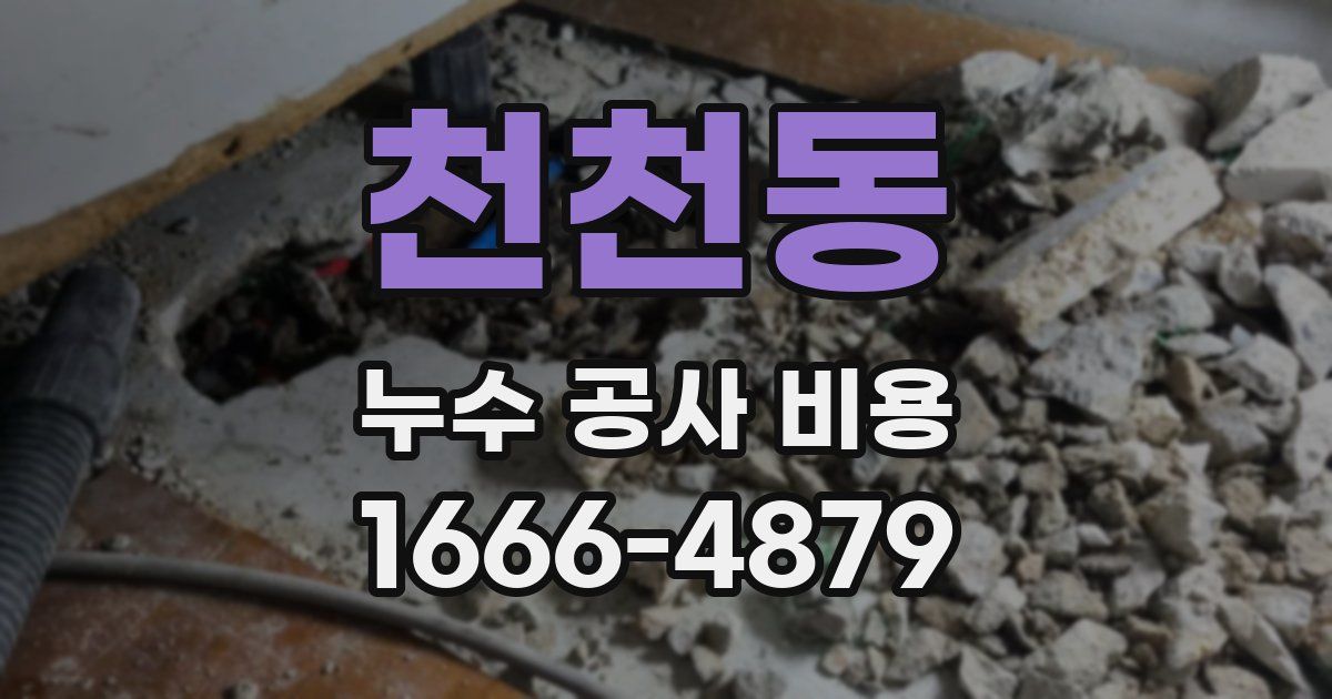 천천동 누수 공사 비용