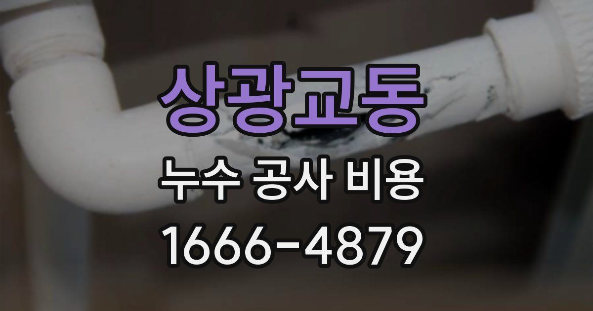 상광교동 누수 공사 비용