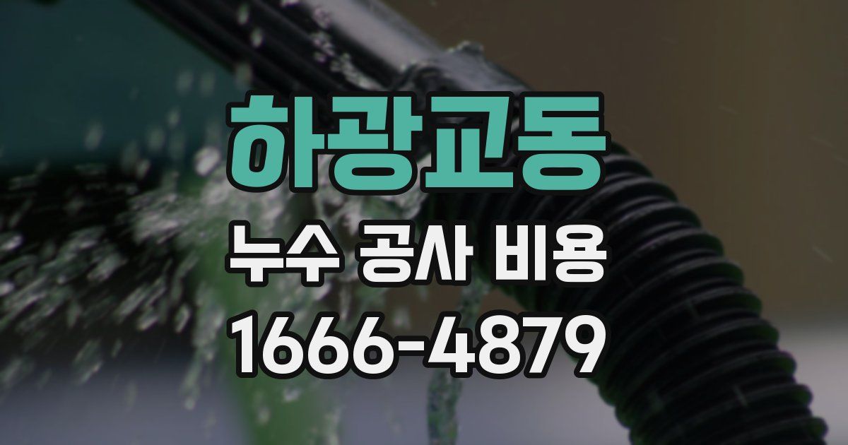 하광교동 누수 공사 비용