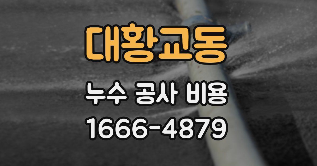대황교동 누수 공사 비용