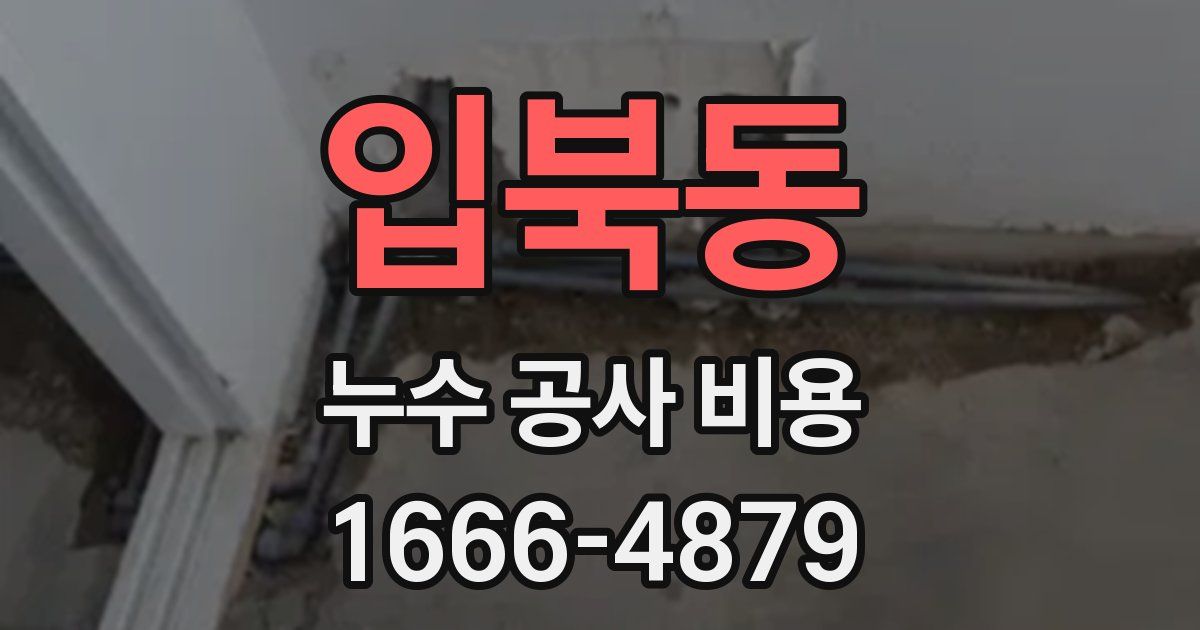 입북동 누수 공사 비용