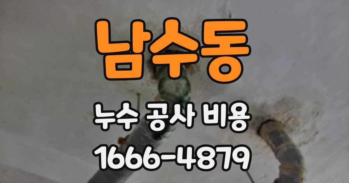 남수동 누수 공사 비용