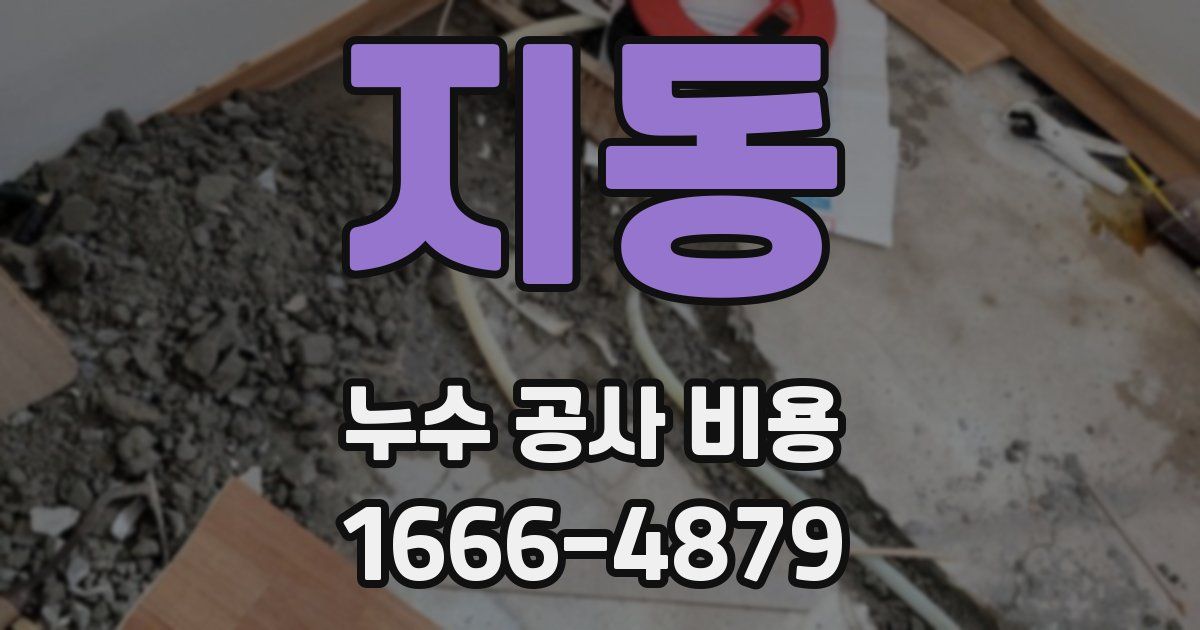 지동 누수 공사 비용