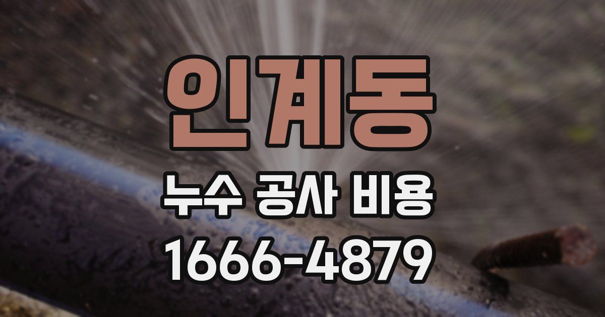 인계동 누수 공사 비용