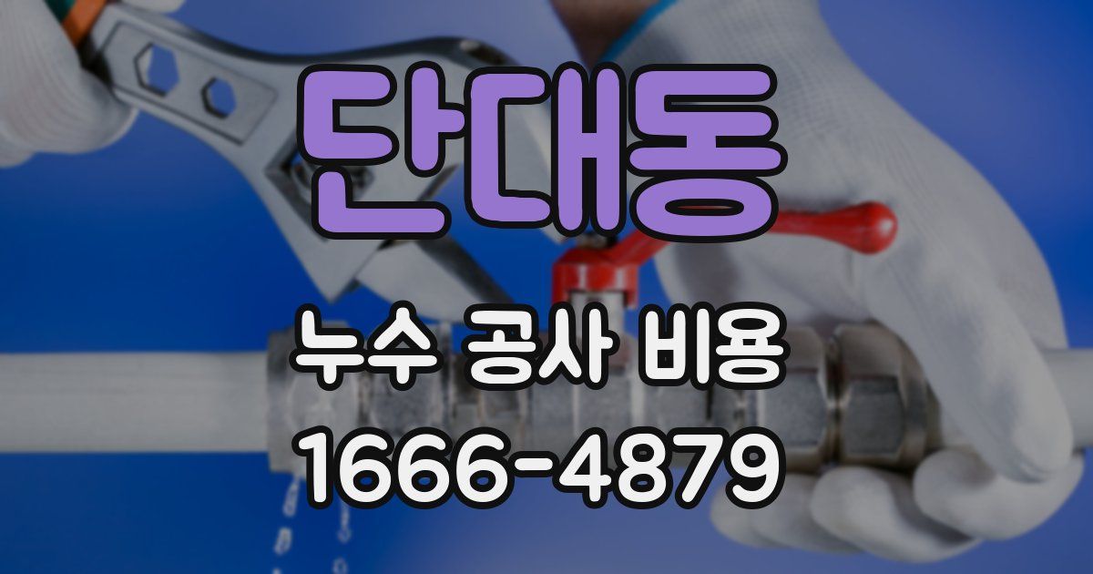 단대동 누수 공사 비용