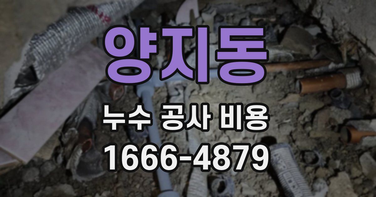 양지동 누수 공사 비용