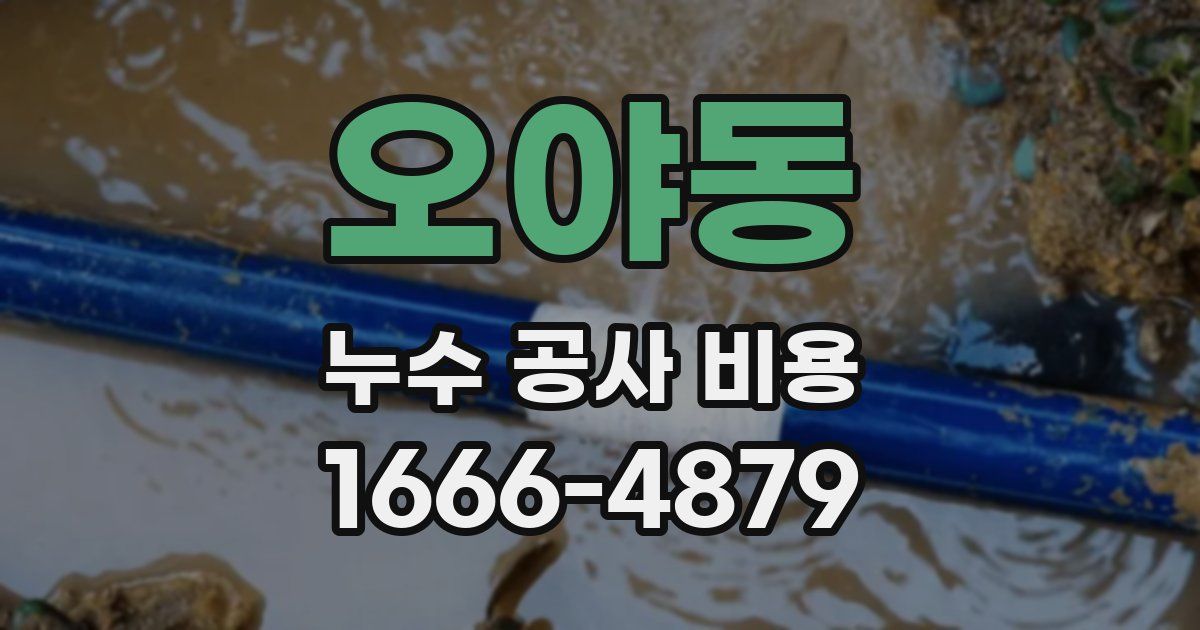 오야동 누수 공사 비용
