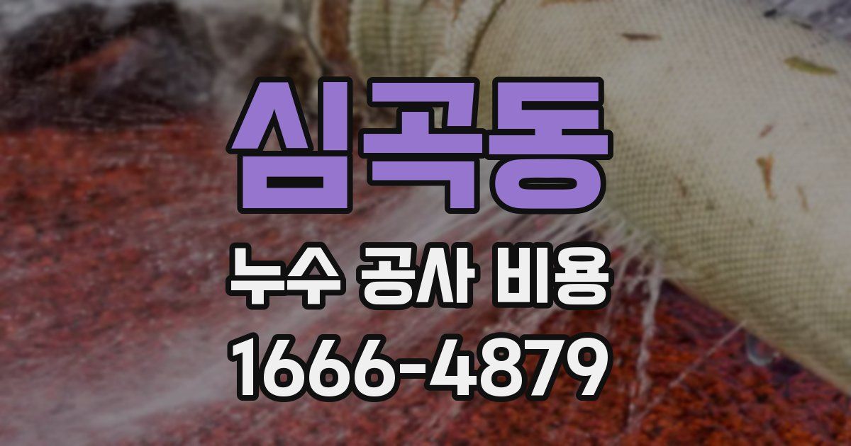 심곡동 누수 공사 비용