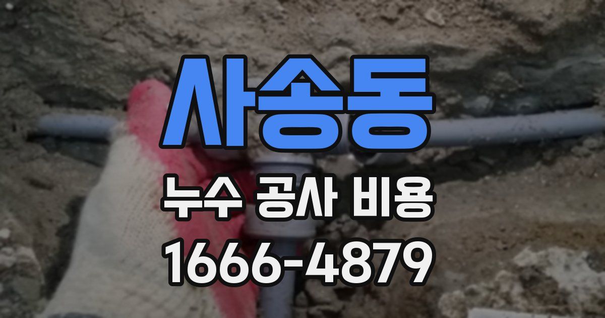 사송동 누수 공사 비용