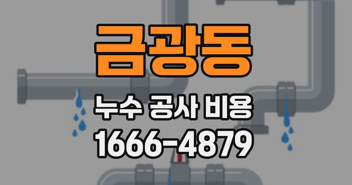 금광동 누수 공사 비용
