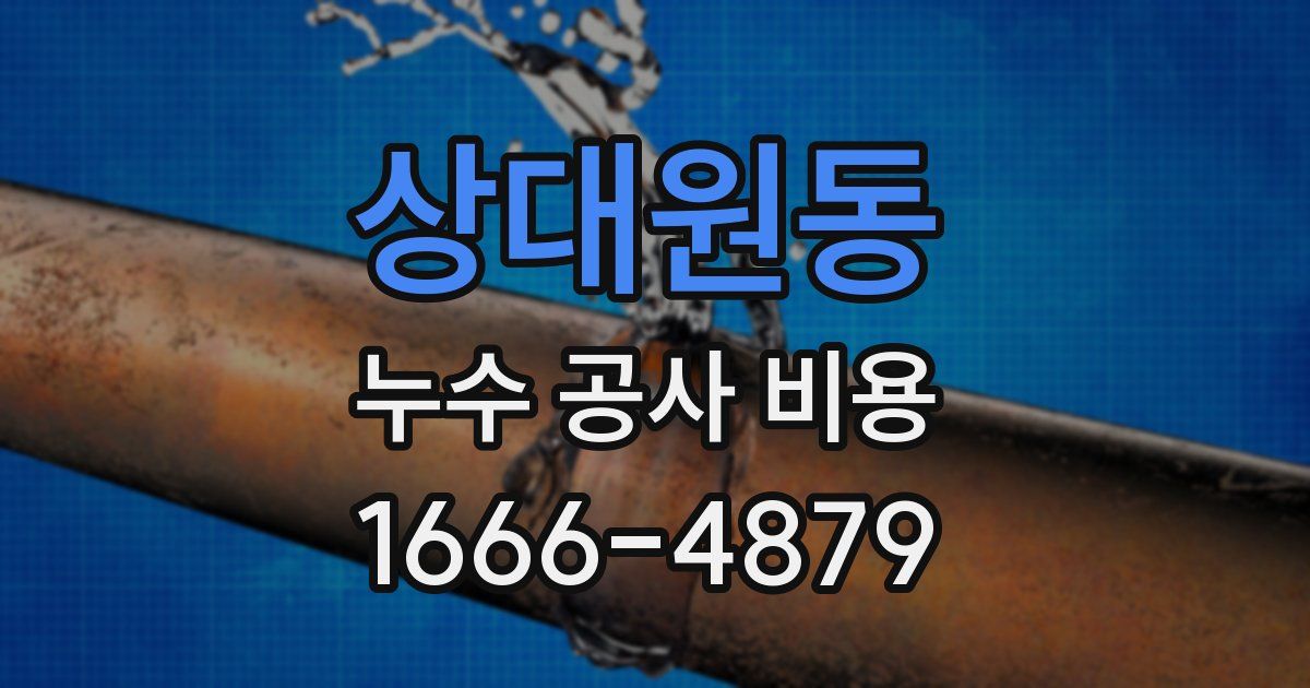 상대원동 누수 공사 비용