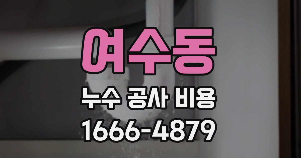 여수동 누수 공사 비용