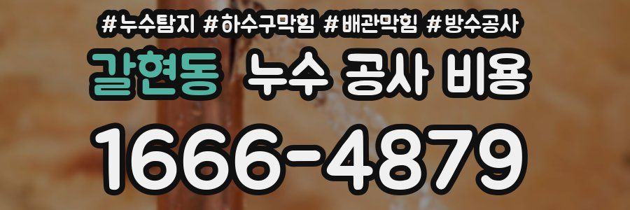 갈현동 누수 공사 비용