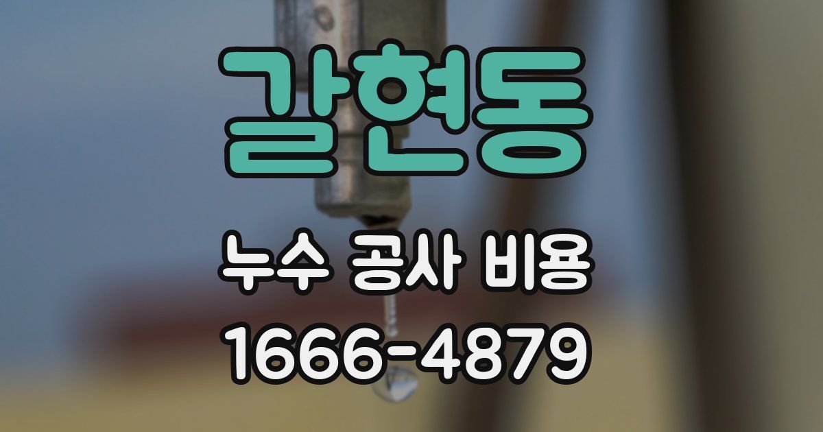 갈현동 누수 공사 비용