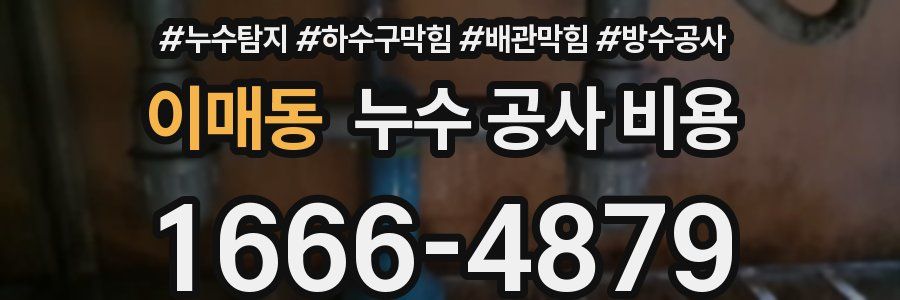이매동 누수 공사 비용