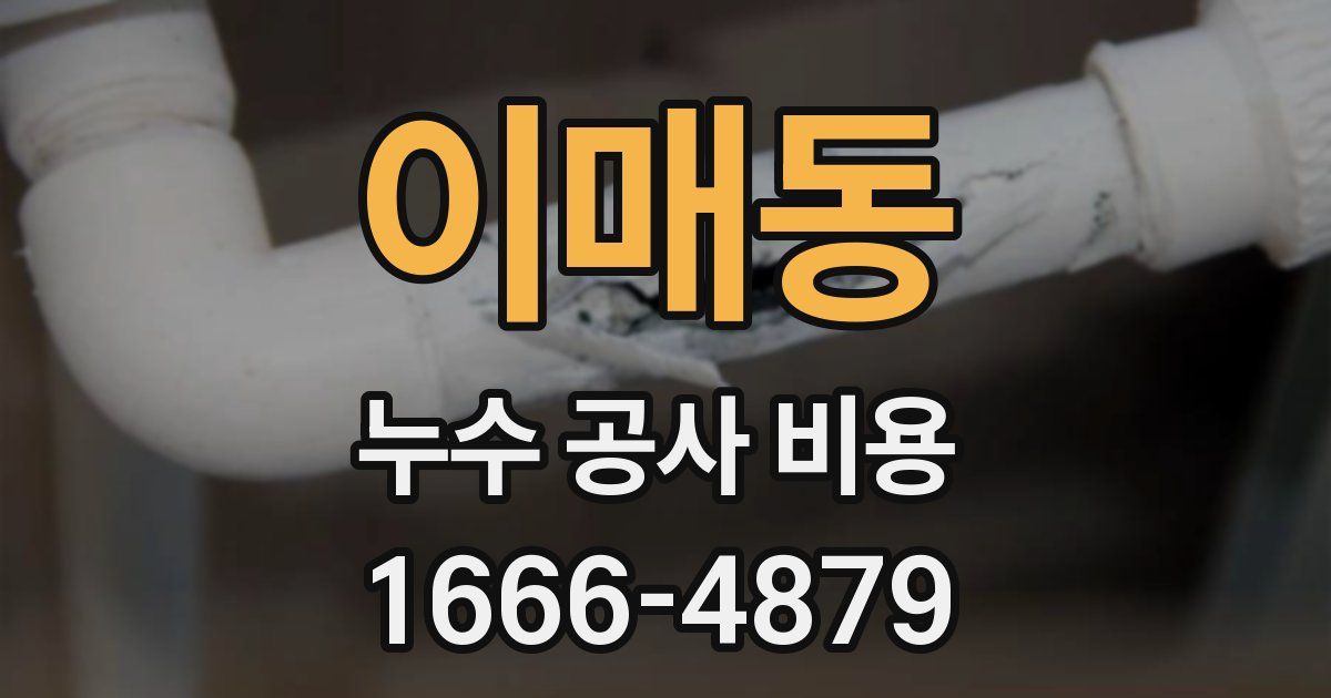 이매동 누수 공사 비용