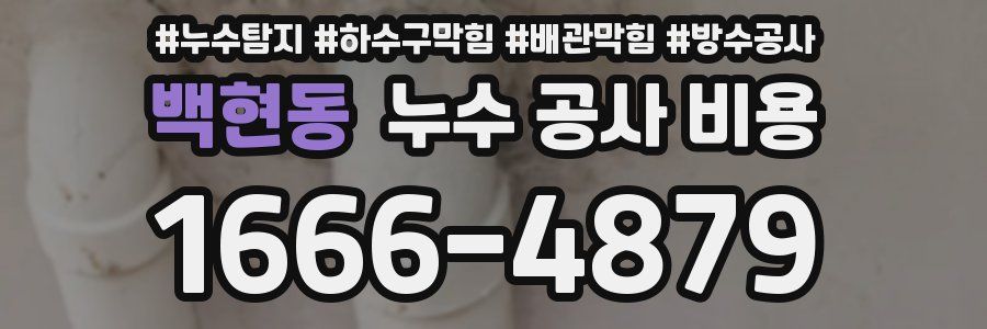 백현동 누수 공사 비용