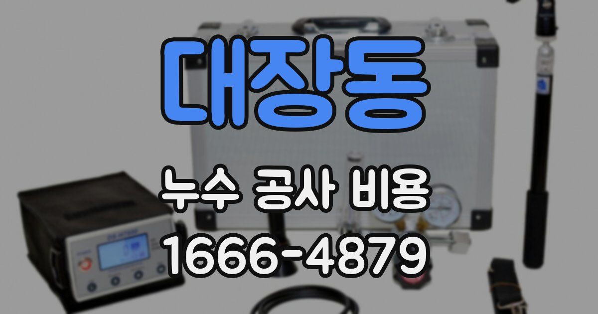 대장동 누수 공사 비용