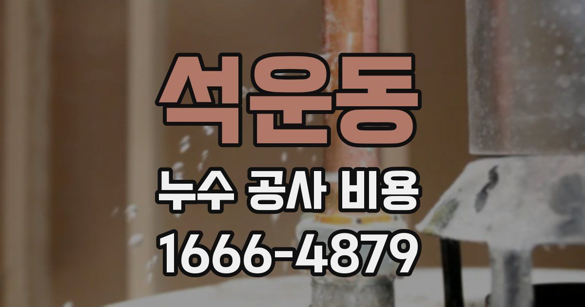 석운동 누수 공사 비용