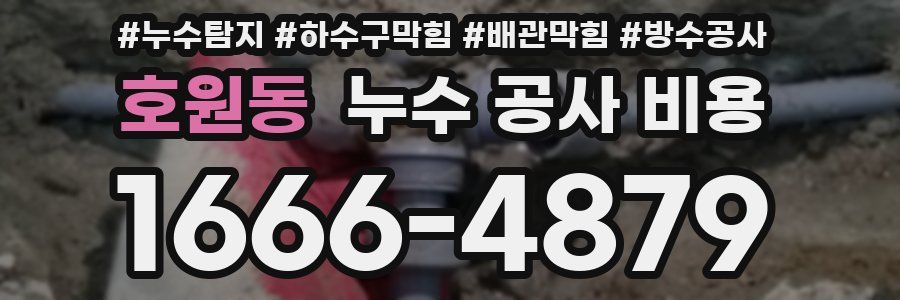 호원동 누수 공사 비용