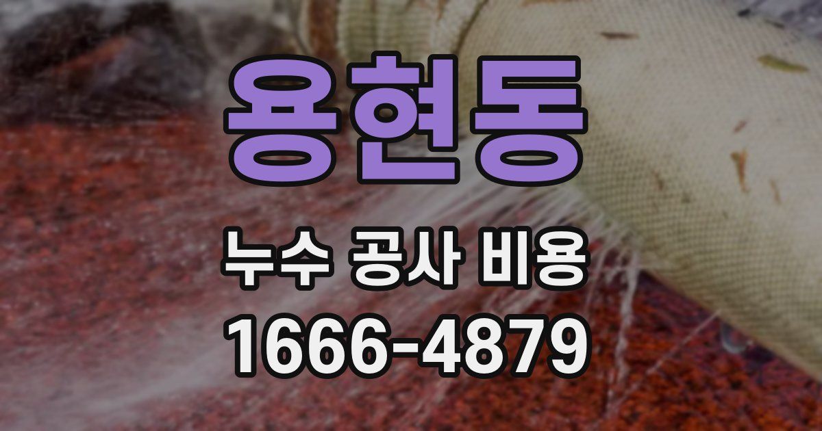 용현동 누수 공사 비용