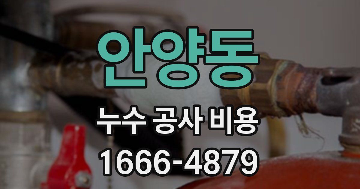 안양동 누수 공사 비용