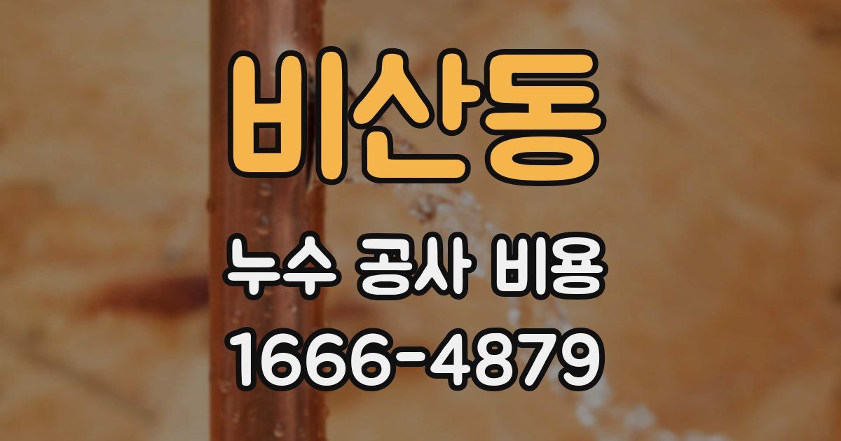 비산동 누수 공사 비용