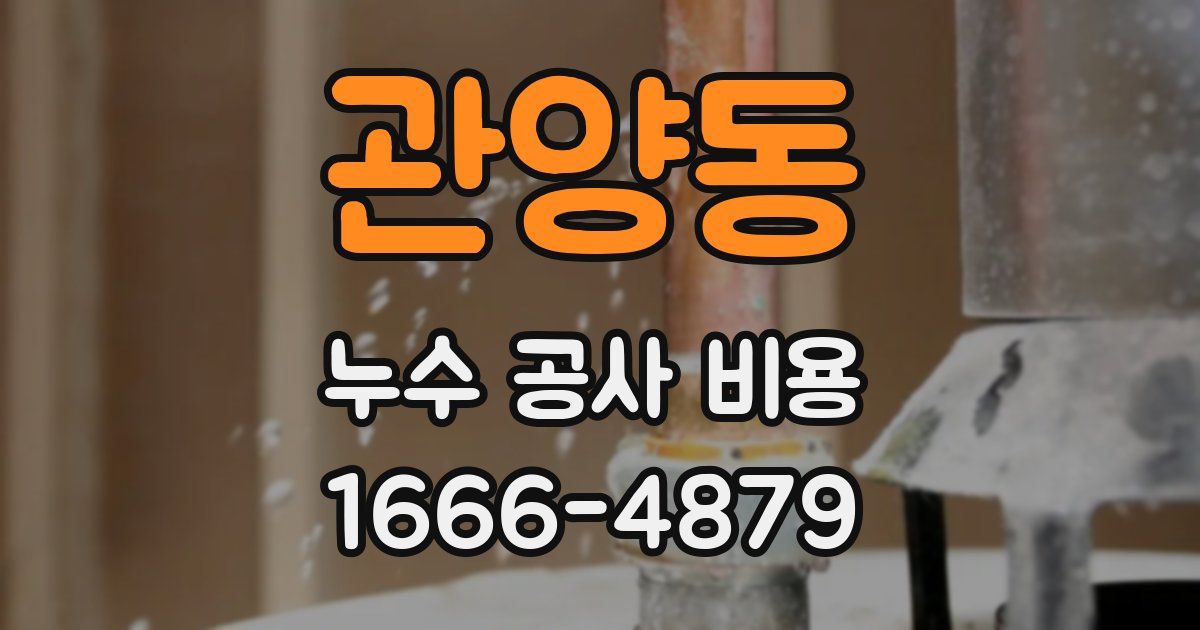 관양동 누수 공사 비용