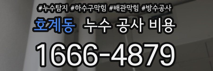 호계동 누수 공사 비용