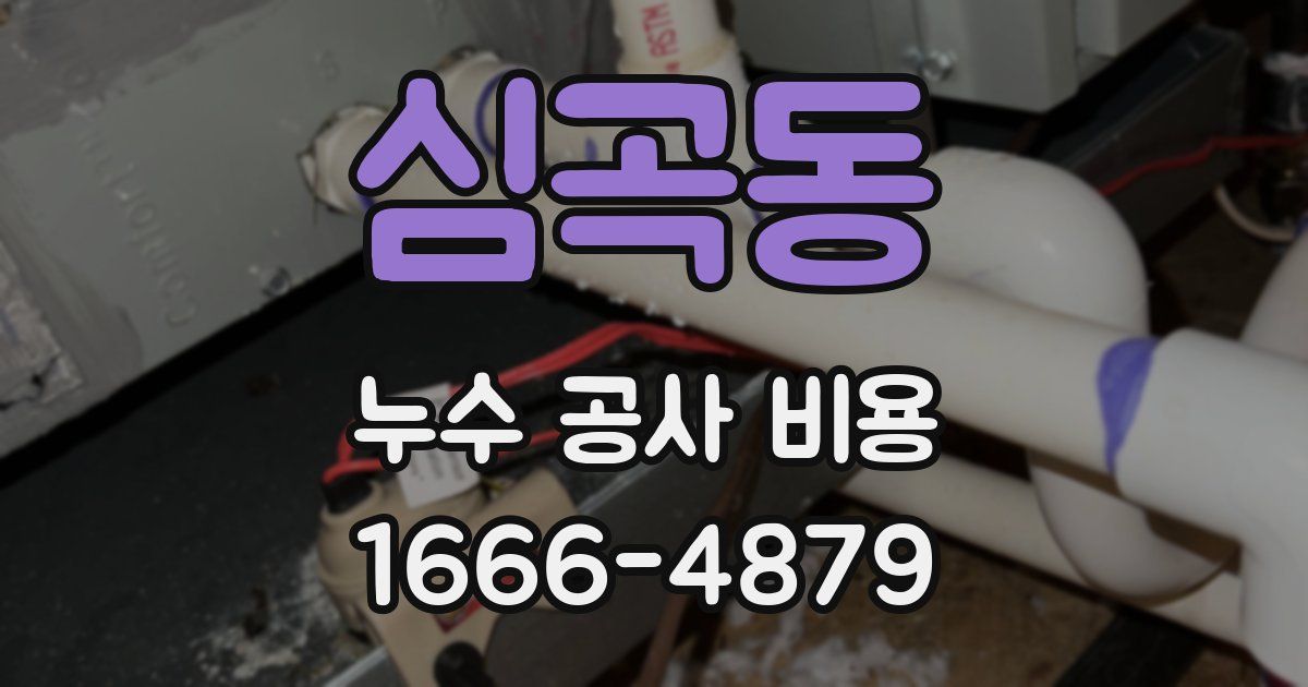 심곡동 누수 공사 비용