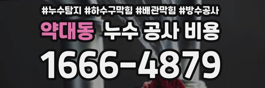 약대동 누수 공사 비용