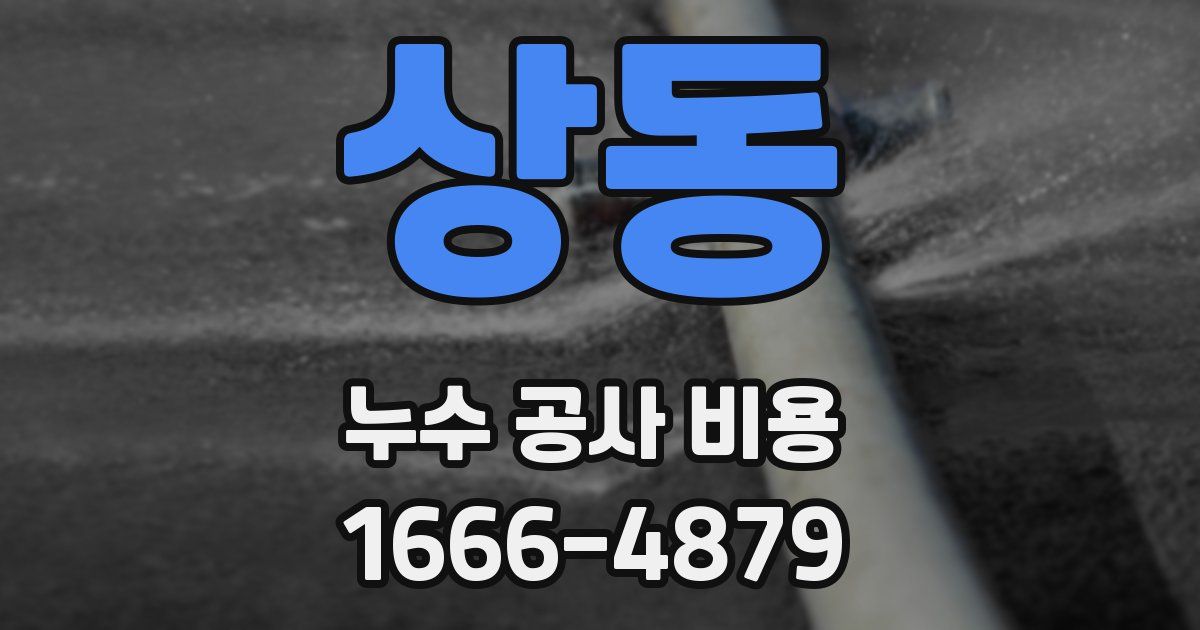 상동 누수 공사 비용