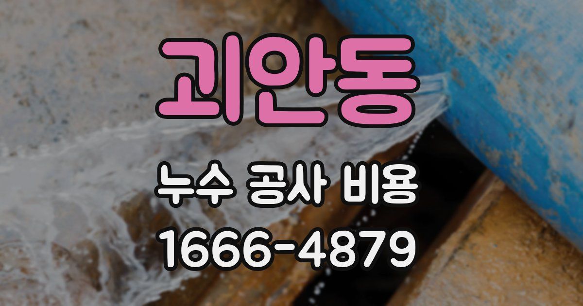 괴안동 누수 공사 비용