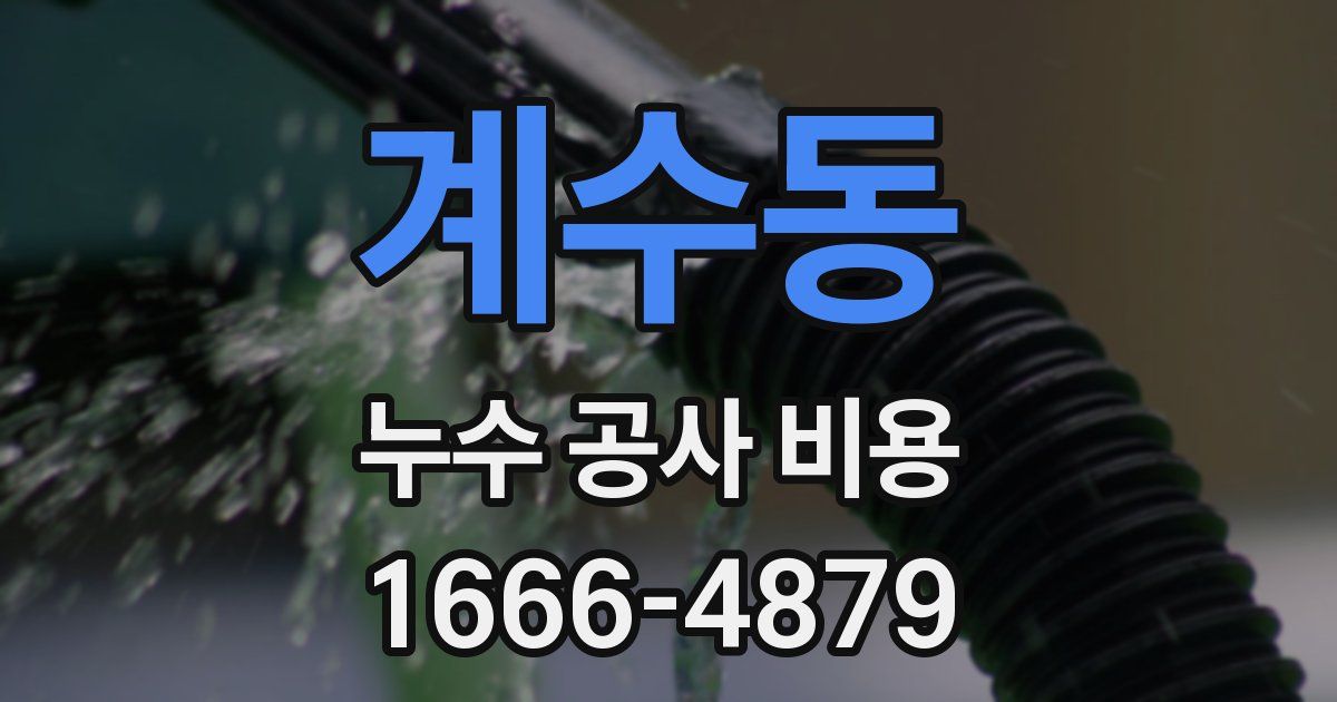 계수동 누수 공사 비용